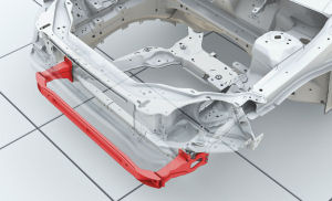 
Le systme d'amortissement des chocs (crash-tests) mont sur la face avant de la Volvo XC60 contient une voie d'amortissement basse. Cette poutre basse permet une meilleure absorption des chocs et une meilleure compatibilit entre vhicules.
 